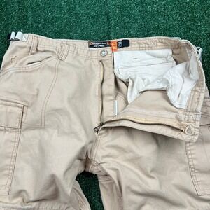 VTG ICON Pants Men's Khaki 36x29" Super Duty Cargo Cavas Work Utility Wide-Leg